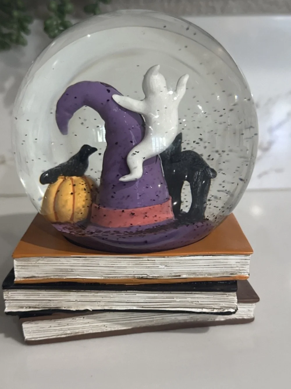 Magic Spells Potion Witch Hat Cat Ghost Snow Globe